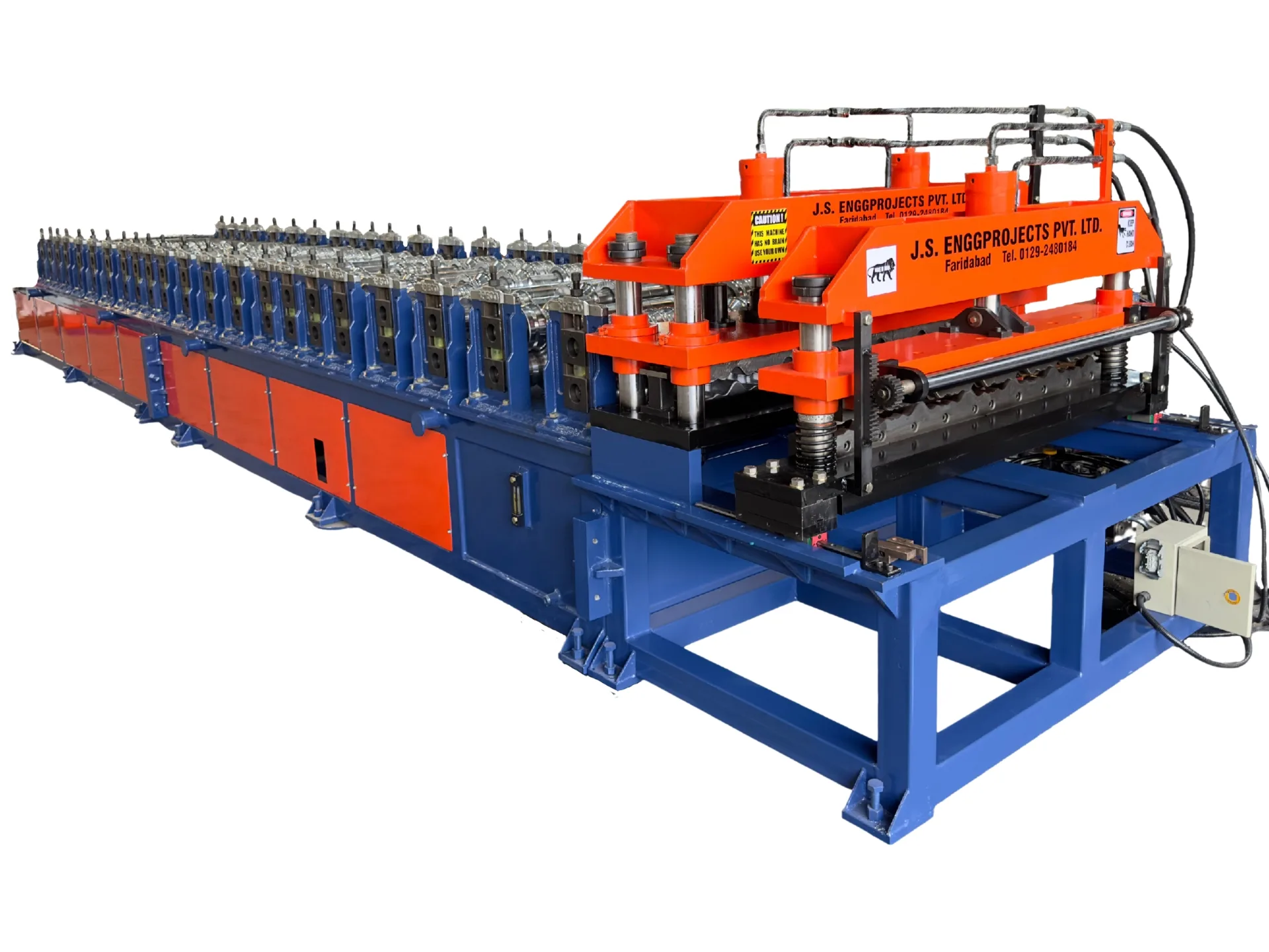 Tile profile roll forming machine designed for durable roofing sheets. Manufacturer in Delhi NCR