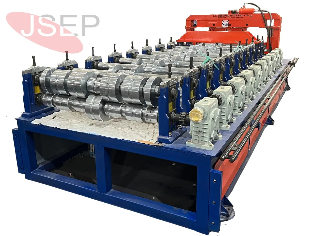 Deck profile machine producing embossed pattern sheets — superior concrete bonding for composite slab construction Deck Profile Machine Embossed Pattern Concrete Bonding Composite Slab