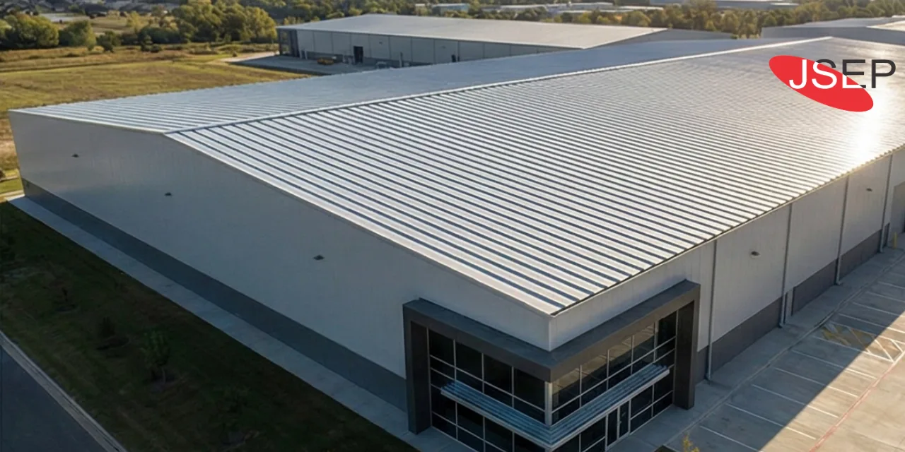 Bulk manufacturing of Bare Galvalume (AZ150) standing seam panels ready for industrial dispatch. Stack of high-tensile bare Galvalume AZ150 standing seam roofing sheets manufactured by JSE Projects in Faridabad.