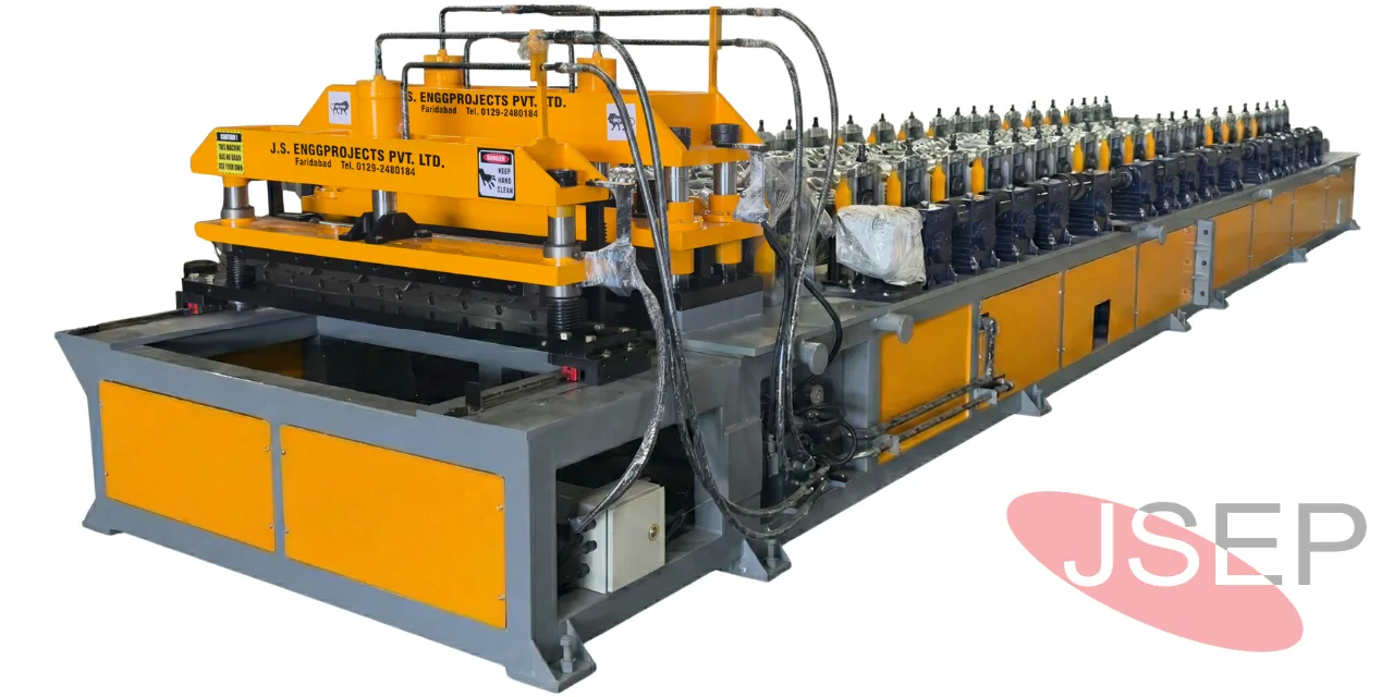 Precision-engineered Step Tile Roll Forming Machine designed for consistent profile accuracy. Step Tile Profile Roll Forming Machine for industrial roofing sheet manufacturing.