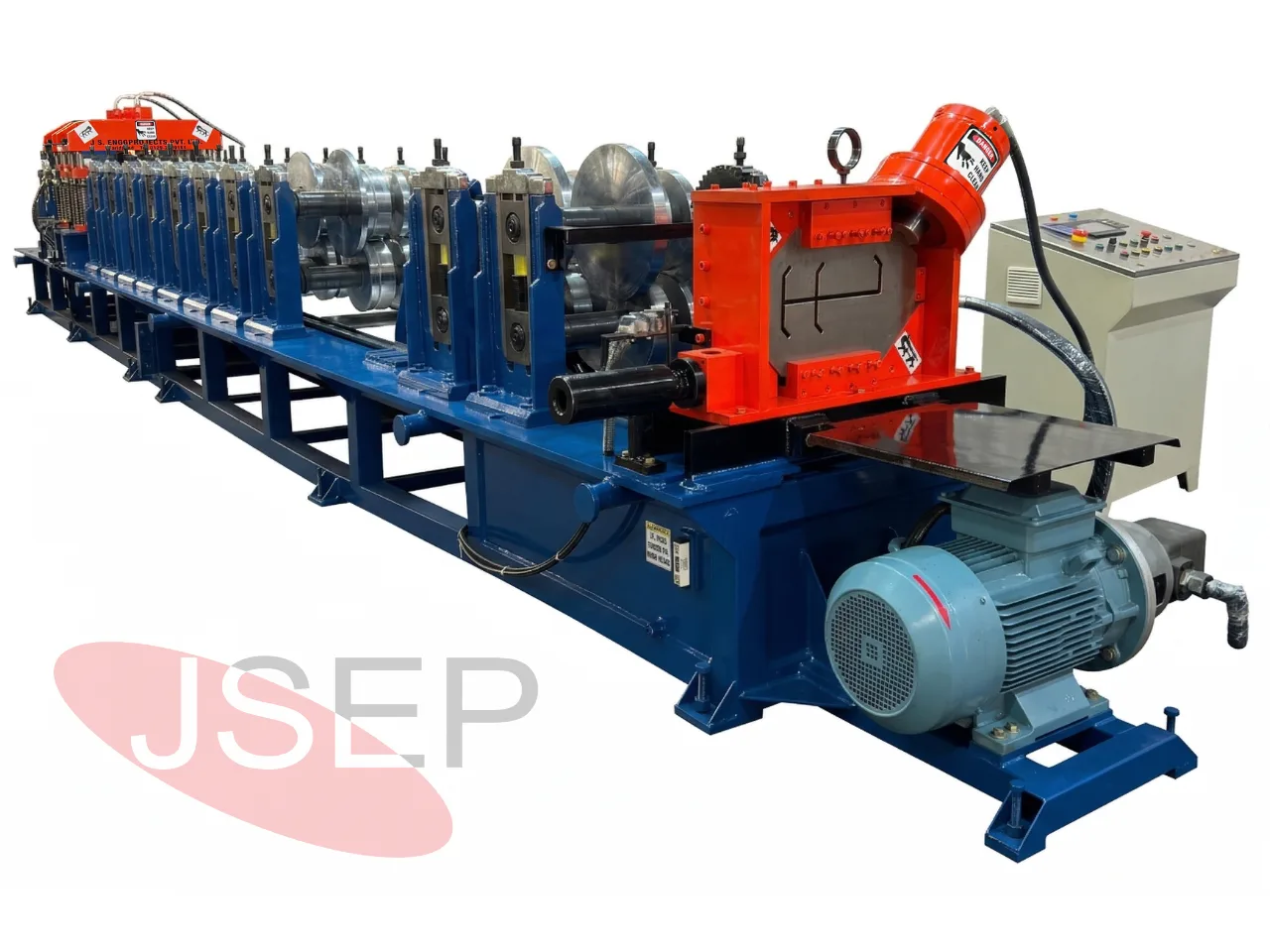 Industrial grade automatic purlin roll forming machine for high-speed production of C and Z profiles.