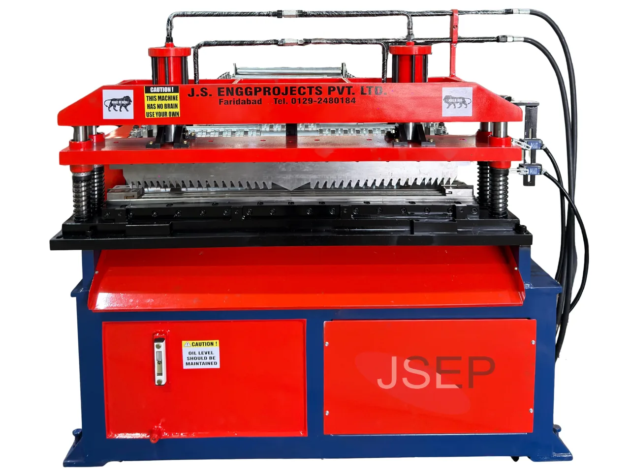 Edge profiling rollers on sandwich panel roll forming machine creating tongue and groove interlocking joints for wall panels